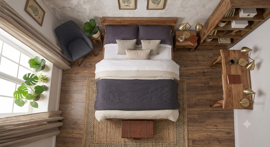 Solid Wood Vintage Legs Design Platform Bed