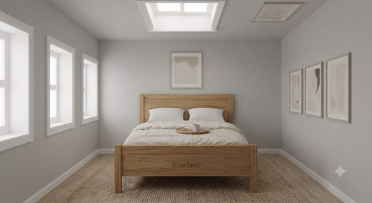 Vanshree Premium Solid Oak Wood Bed