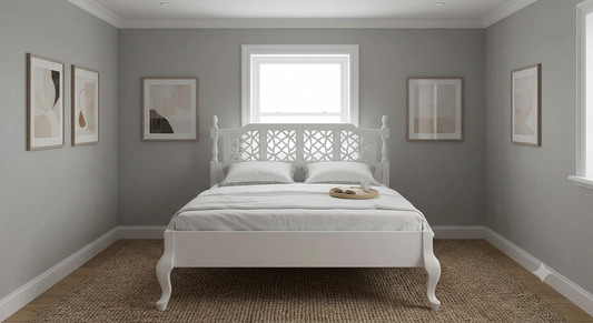 Solid Wood Standard White PU Bed for Bedroom