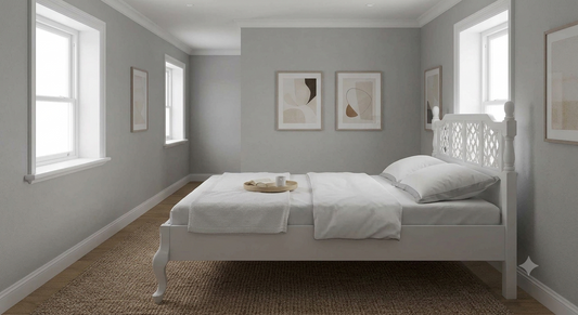 Solid Wood Standard White PU Bed for Bedroom