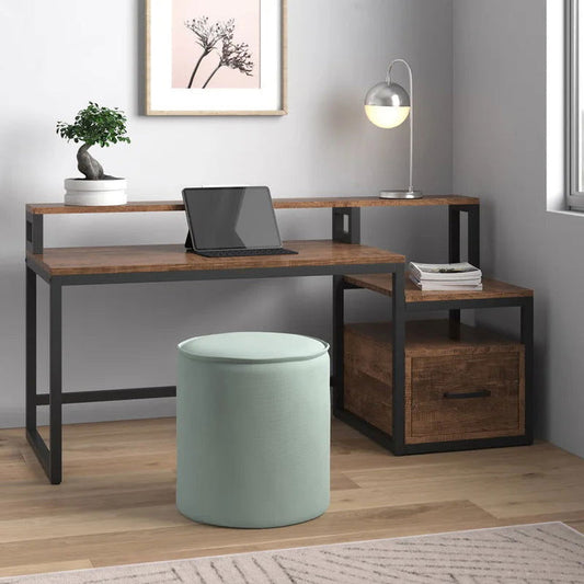 Vanshree Solid Wood Iron Study Table with Drawer
