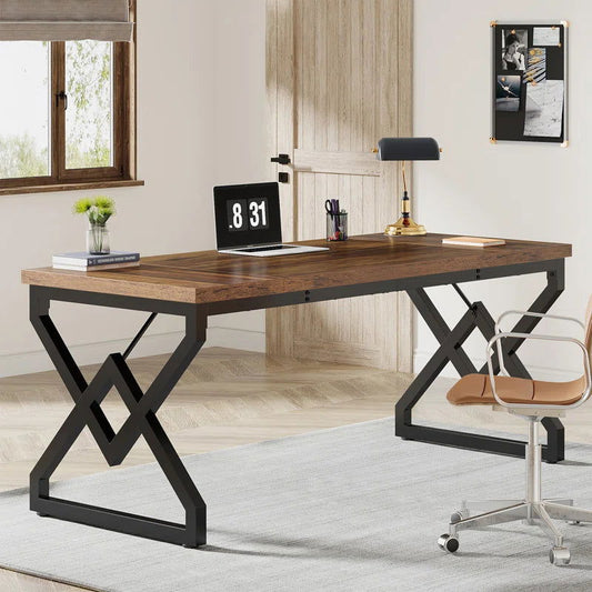 Vanshree Sheesham Wood & Metal Frame Study & Computer Table