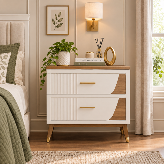 NightCraft White Beauty Bedside Table