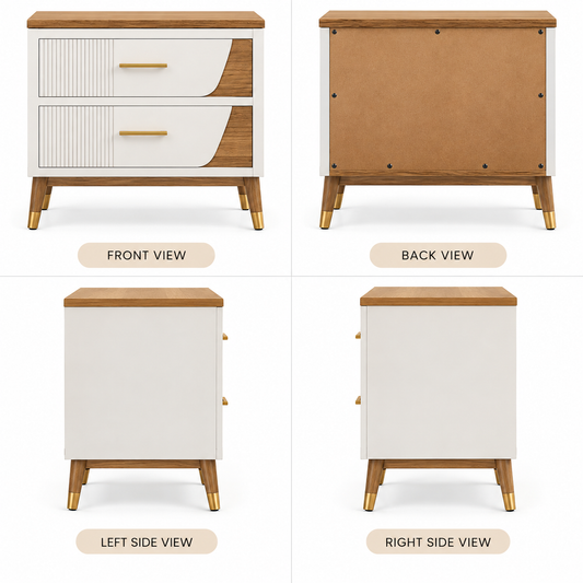 NightCraft White Beauty Bedside Table