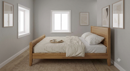 Vanshree Premium Solid Oak Wood Bed