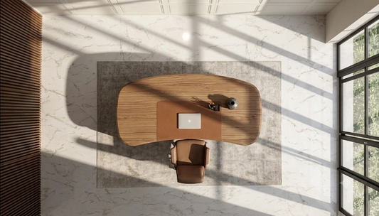 Solid Wood Reversible White L-Shaped PU Computer Table for Office