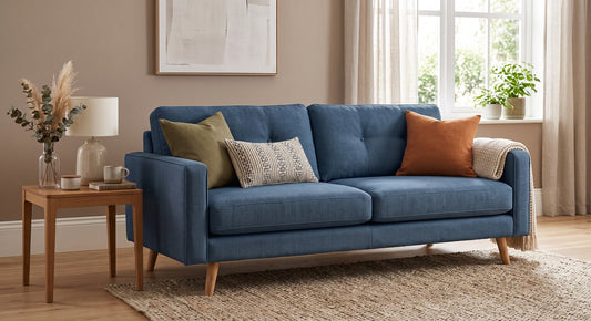 Luxurious Upholstered Button-Tufted Sofa for Living Room