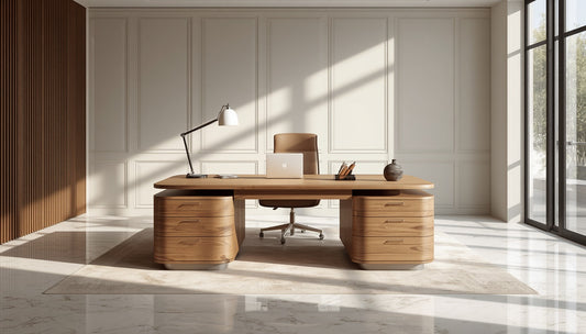 Solid Wood Reversible White L-Shaped PU Computer Table for Office